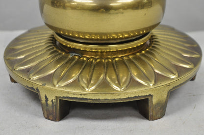 Vintage Stiffel Hollywood Regency Tall Brass Candlestick Column Table Lamp