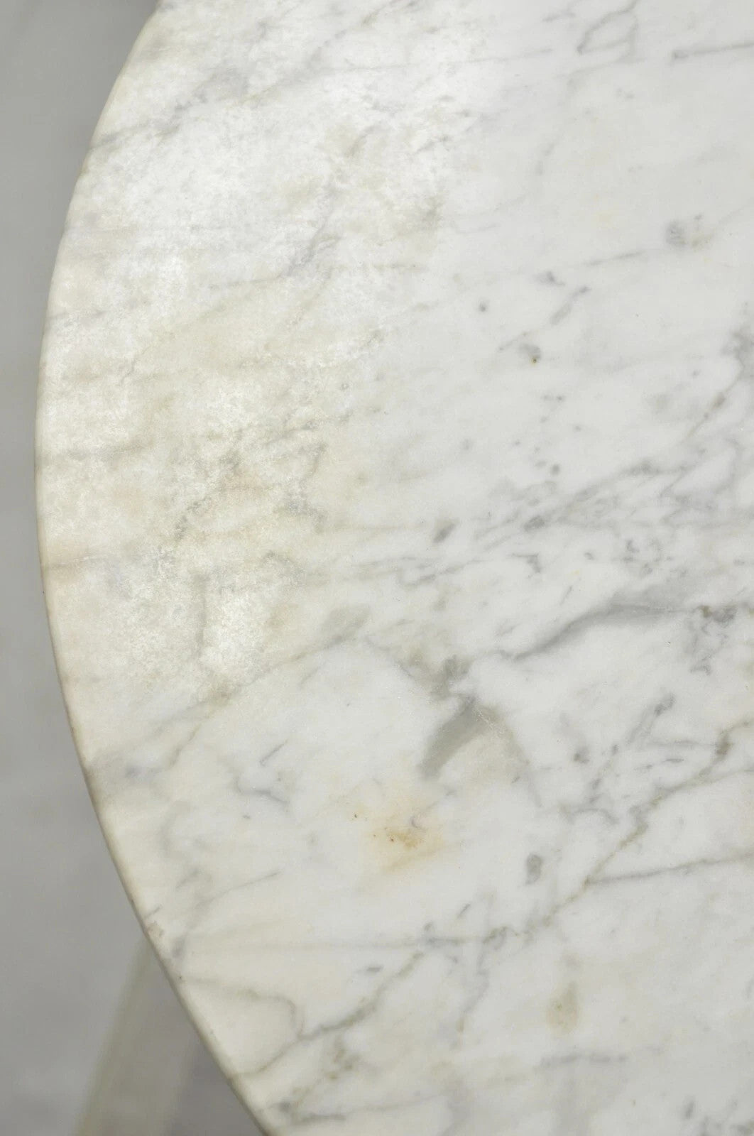 Mid Century Modern Hugh Acton Round Marble Top Chrome Lollipop Drinks Side Table