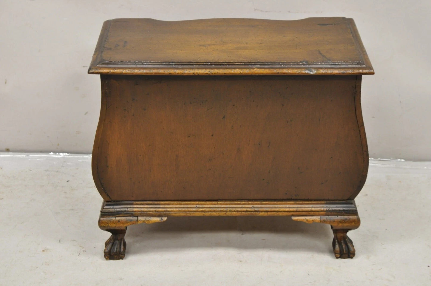 Vintage Small Salesman Sample Chippendale Georgian Style 3 Drawer Bombe Commode