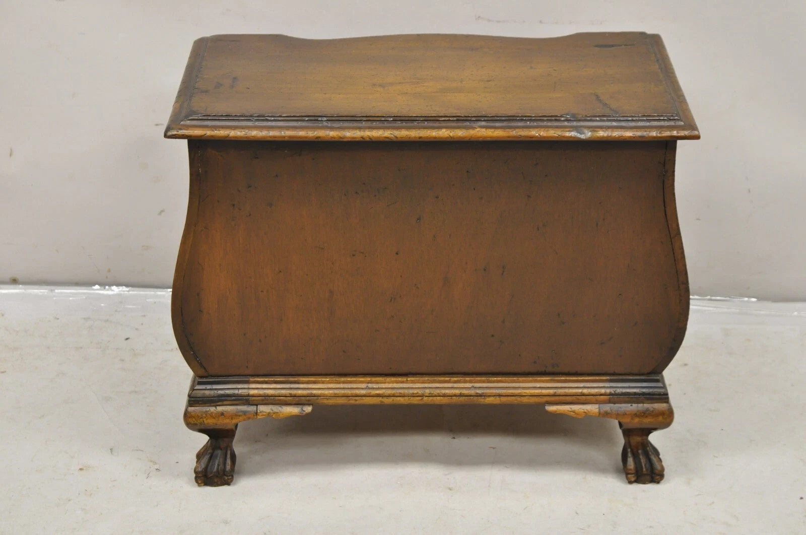 Vintage Small Salesman Sample Chippendale Georgian Style 3 Drawer Bombe Commode