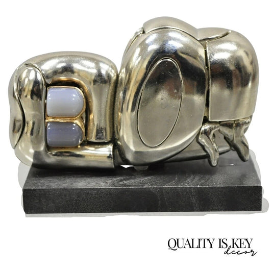 Miguel Berrocal La Mini Zoraida Nickel Plated Puzzle Sculpture Box and Book