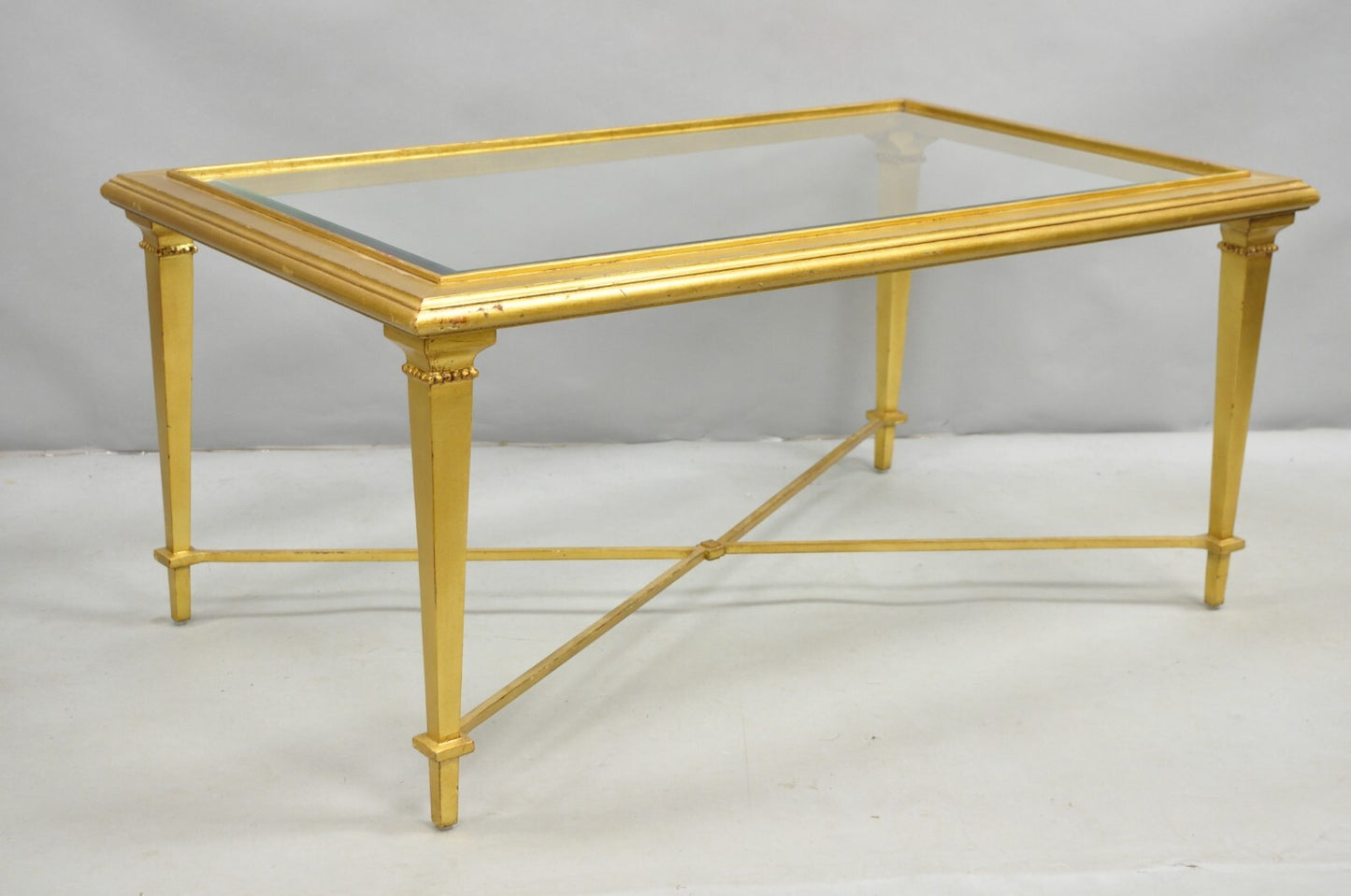 Hickory Chair French Hollywood Regency Gold Rectangular Bristol Coffee Table