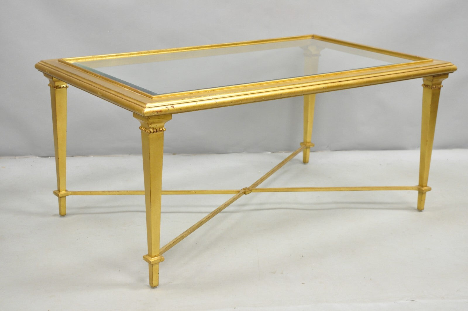 Hickory Chair French Hollywood Regency Gold Rectangular Bristol Coffee Table