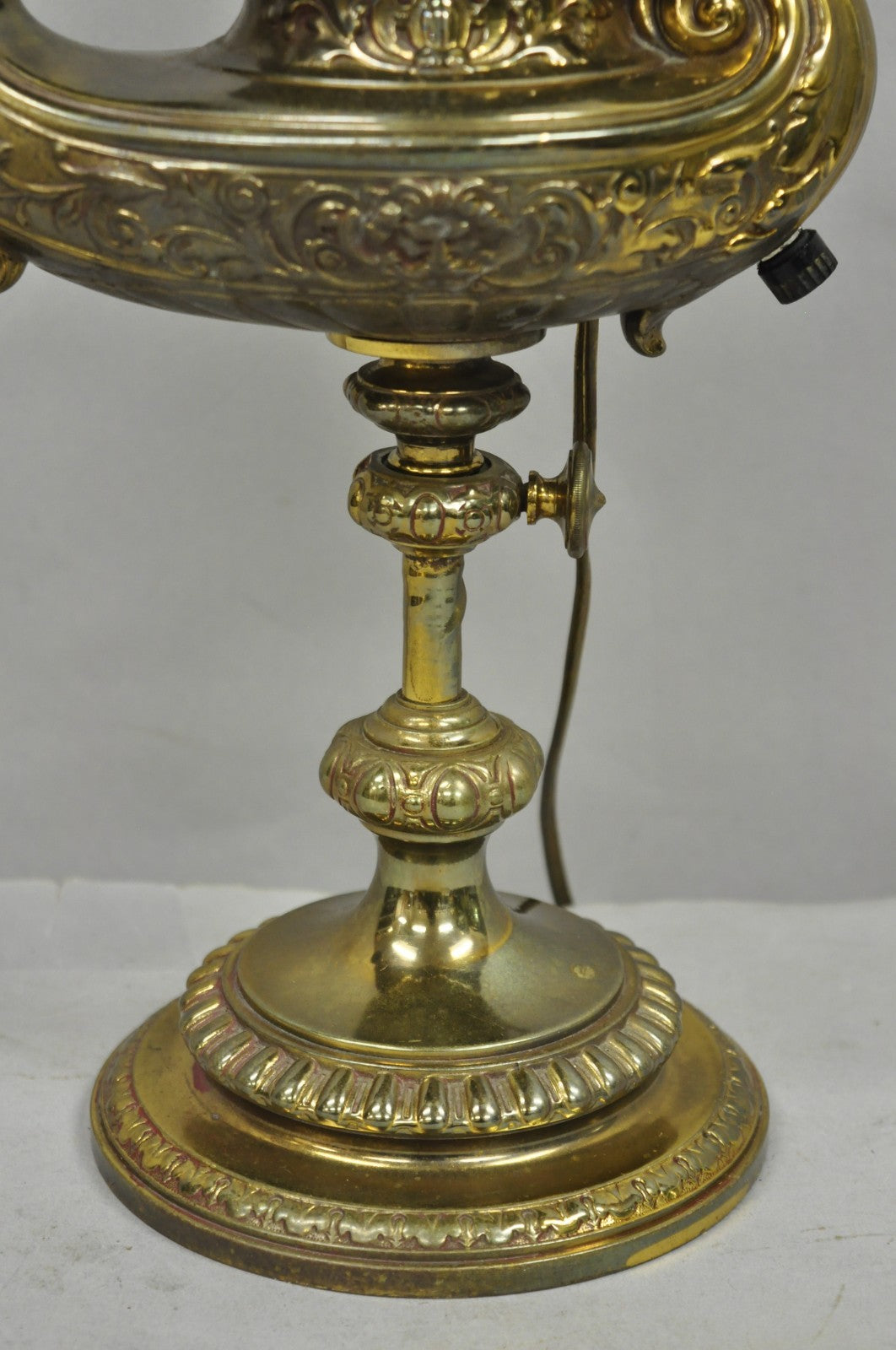 Antique French Renaissance Bronze Gone With The Wind Genie Lantern Student Lamp