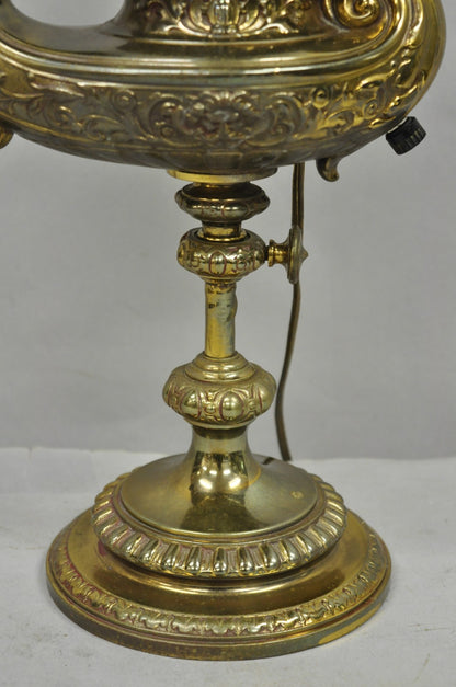 Antique French Renaissance Bronze Gone With The Wind Genie Lantern Student Lamp