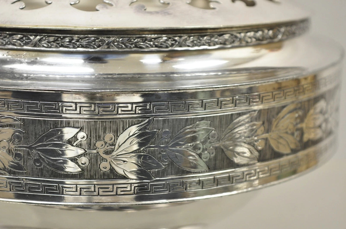Antique Wallace Bros & Co. Victorian Silver Plated Reticulated Lid Butter Dish