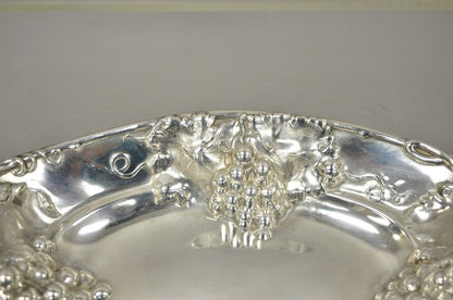 Homan Mfg Co. 1685 Silver Plate Repousse Victorian Embossed Grapevine Dish