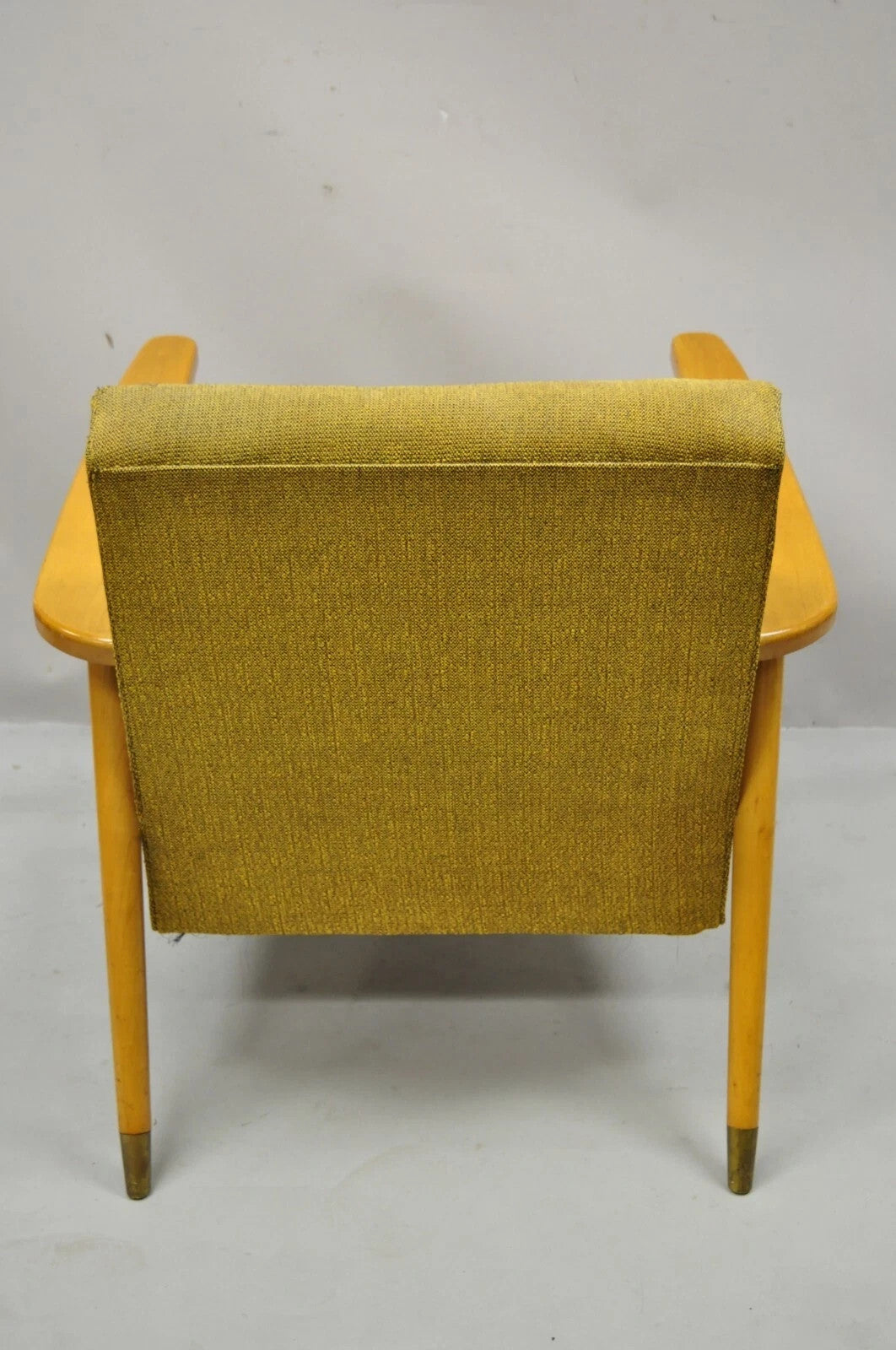 Vintage Mid Century Modern Blonde Wood Paul McCobb Style Paddle Arm Lounge Chair