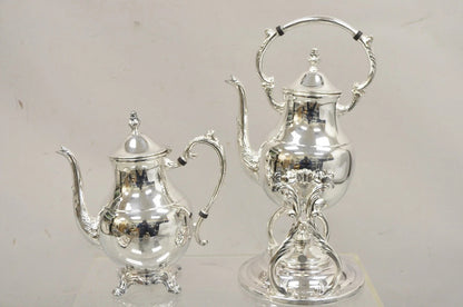 Vintage FB Rogers Victorian Silver Plated Tea Set with Tilting Pot - 6 Pcs