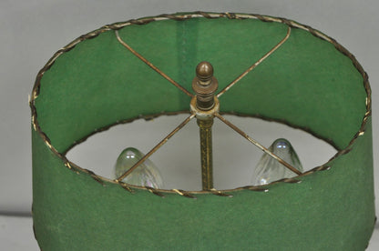 Antique Art Deco Art Nouveau Gold Gilt Metal Student Desk Lamp w/ Green Shade