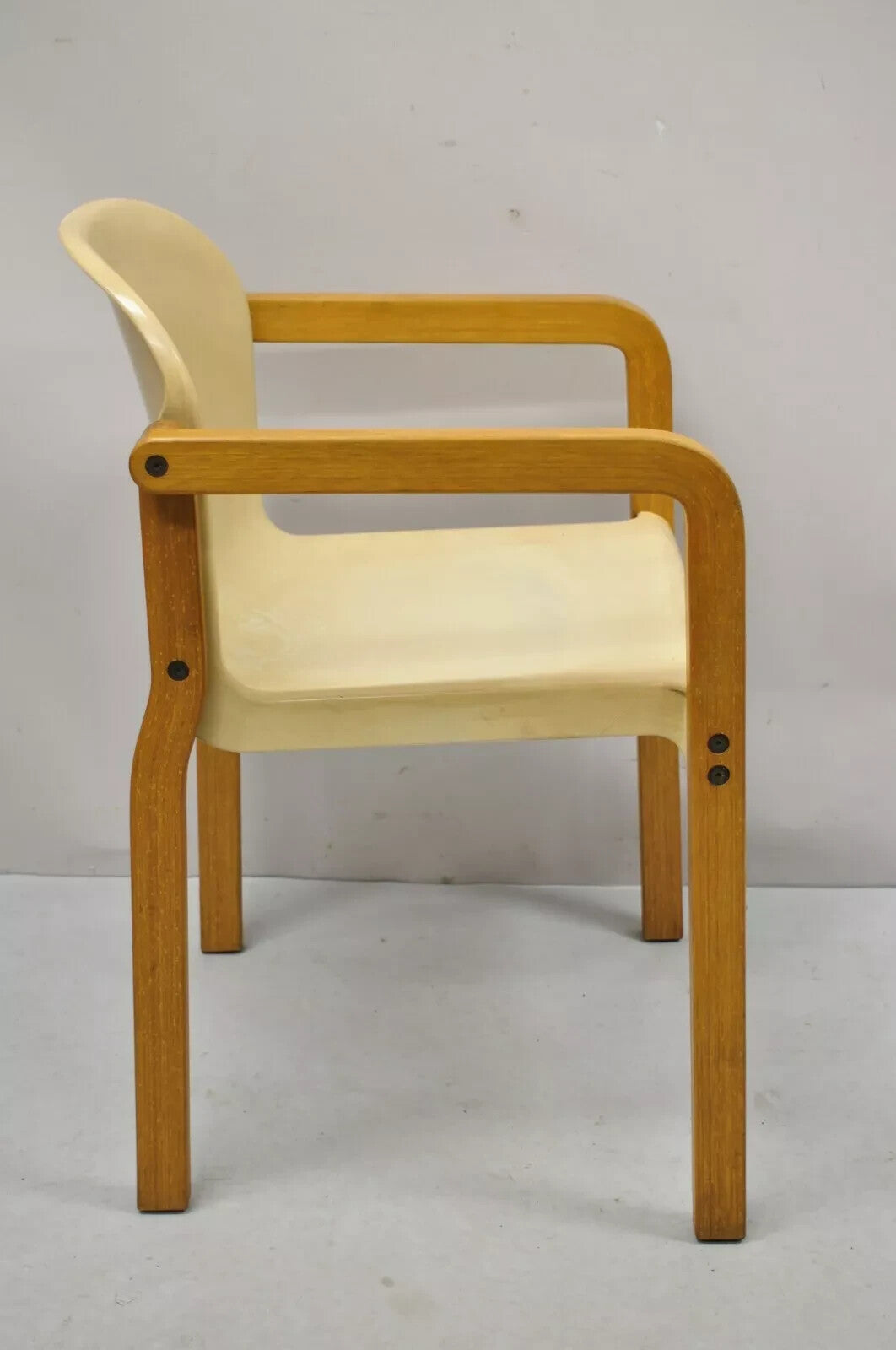 Gerd Lange Thonet Molded Plastic and Birch Wood Mid Century Modern Arm Chair