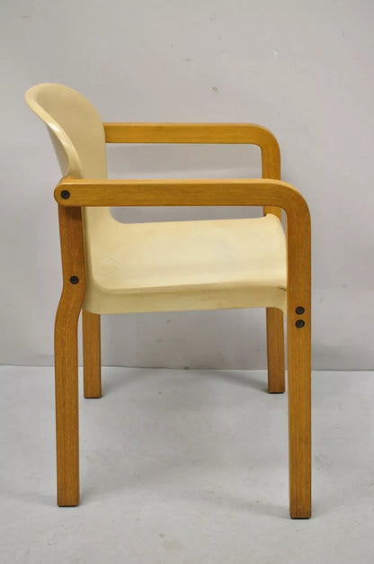 Gerd Lange Thonet Molded Plastic and Birch Wood Mid Century Modern Arm Chair