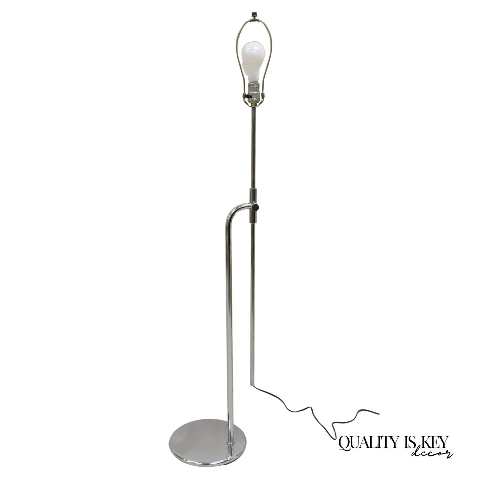 Vintage Mid Century Modern Chrome Modernist Adjustable "Saxophone" Floor Lamp