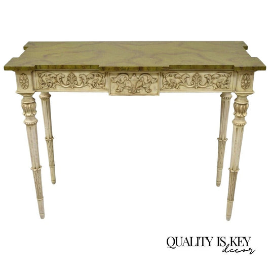 Karges Italian Neoclassical Swedish Style Carved Console Table with One Drawer