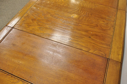 Vintage Mid Century Modern Klismos Saber Leg Oak Wood Drop Leaf Dining Table