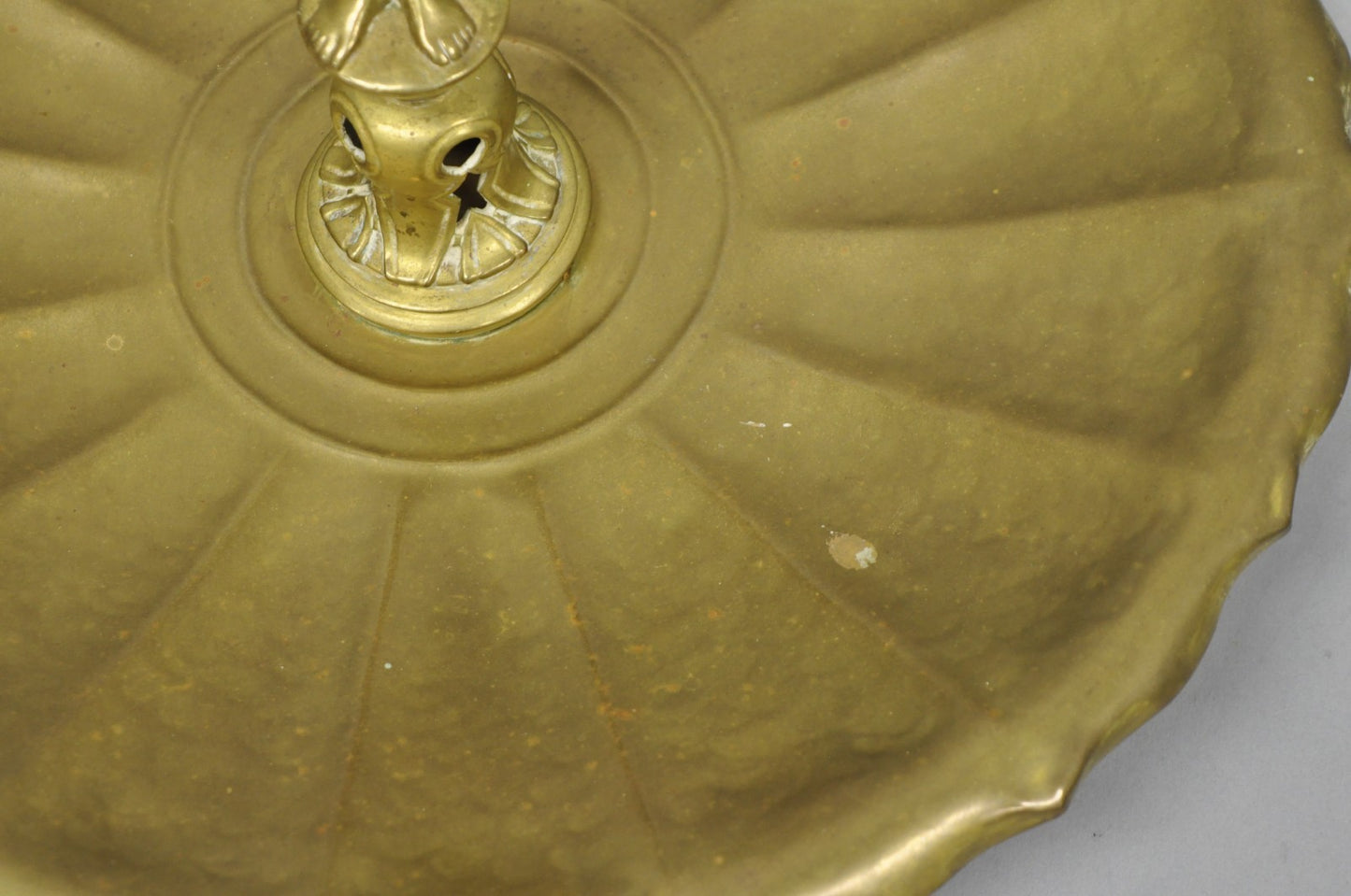 Vintage Art Nouveau Brass Figural Nude Woman Centerpiece Compote Dish Bowl