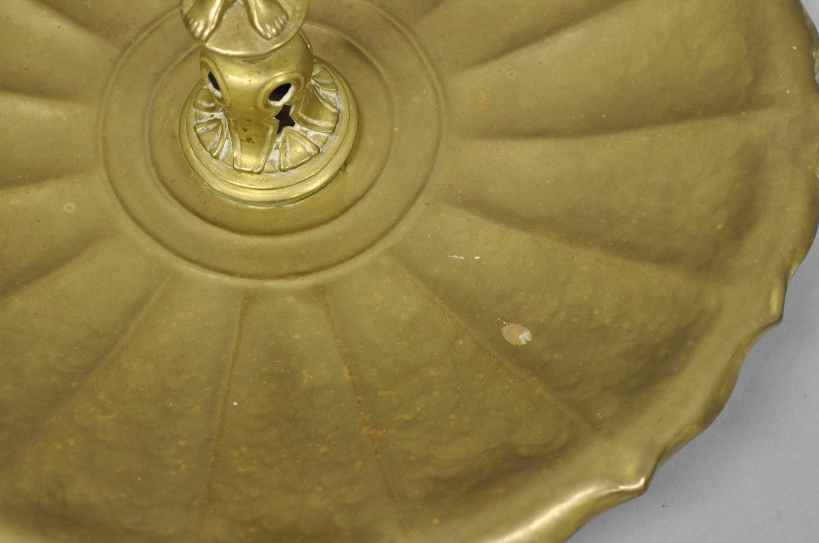 Vintage Art Nouveau Brass Figural Nude Woman Centerpiece Compote Dish Bowl