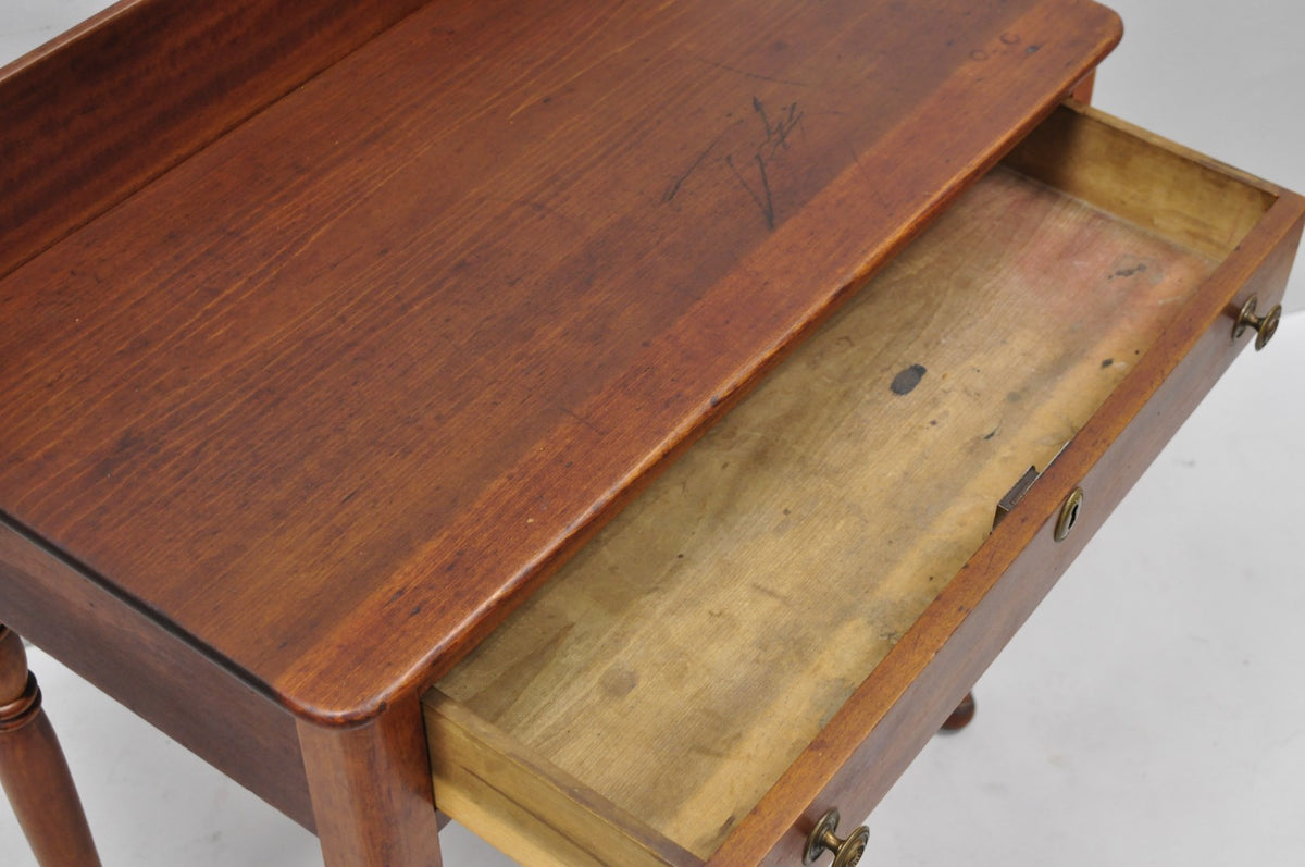 Antique Sheraton Mahogany One Drawer Washstand Server Farmhouse Side Table
