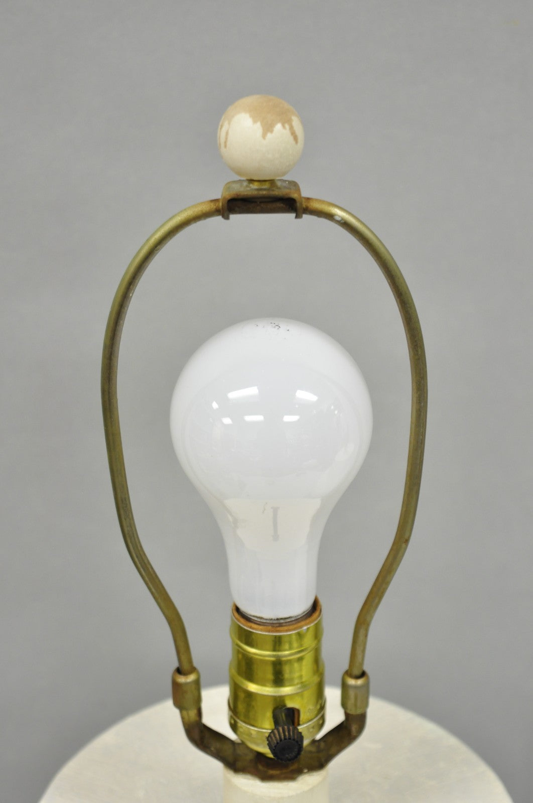 Vintage Postmodern Beach House Ceramic Plaster White Bulbous Table Lamps, a Pair