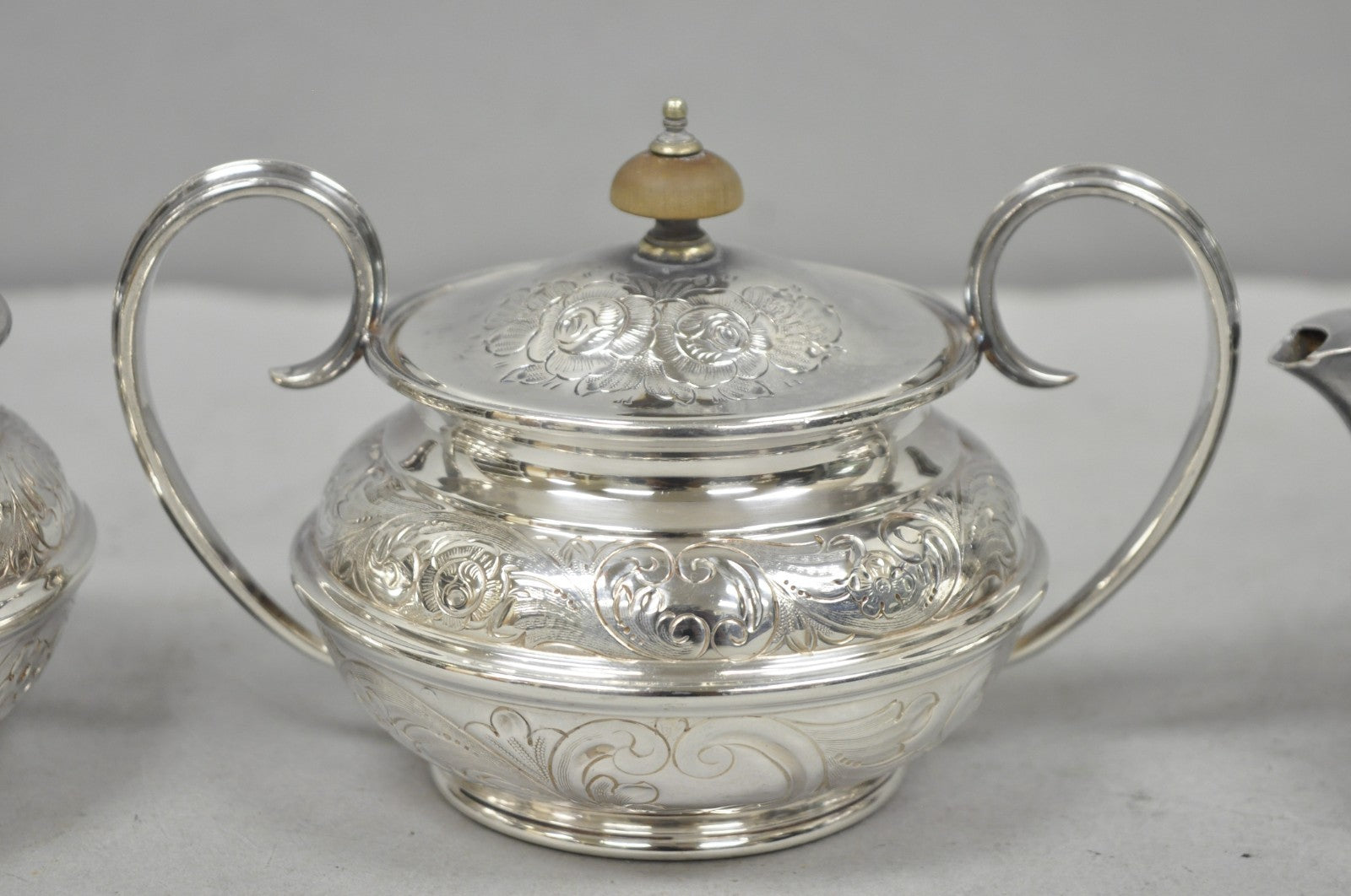 Antique Barker Ellis English Victorian Silver Plated Tea Set w/Tray - 7 Pc Set