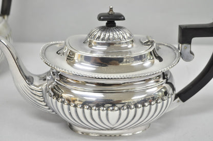 Antique English Sheffield B. Altman Art Deco Silver Plated Tea Service Set, 4 Pc