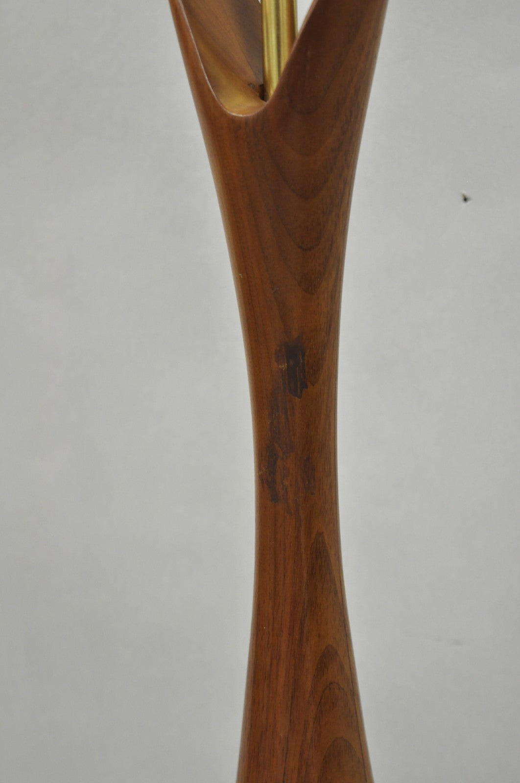 Vintage Mid Century Modern Sculptural Walnut Wood Danish Modernist Table Lamp