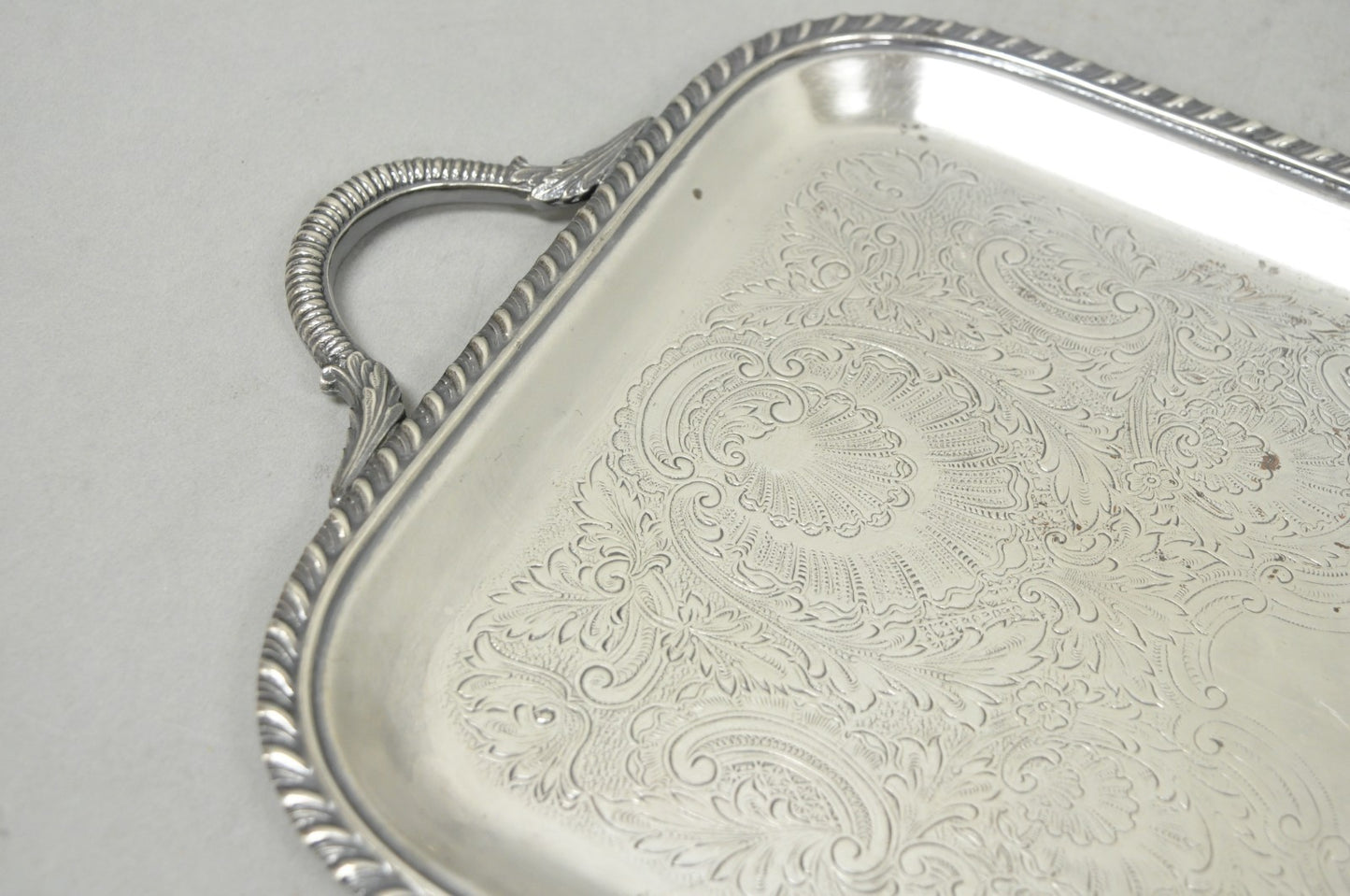 Vintage Black Starr & Gorham Silver Plated Narrow Serving Platter Bar Tray