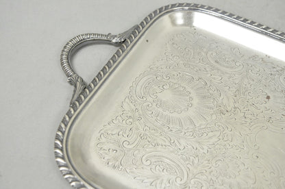 Vintage Black Starr & Gorham Silver Plated Narrow Serving Platter Bar Tray