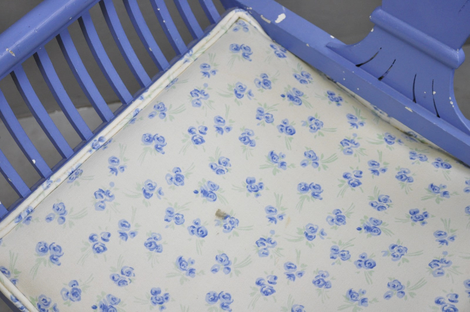 Vintage Hollywood Regency Italian Style Blue Curule X-Frame Arm Chair - a Pair