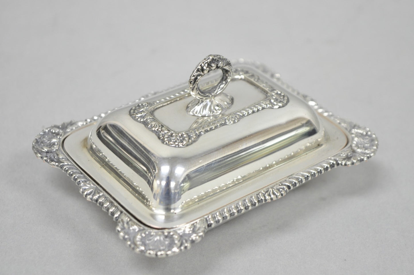 Vintage Miniature Sheffield England Silver Plated Covered Serving Dish Platter