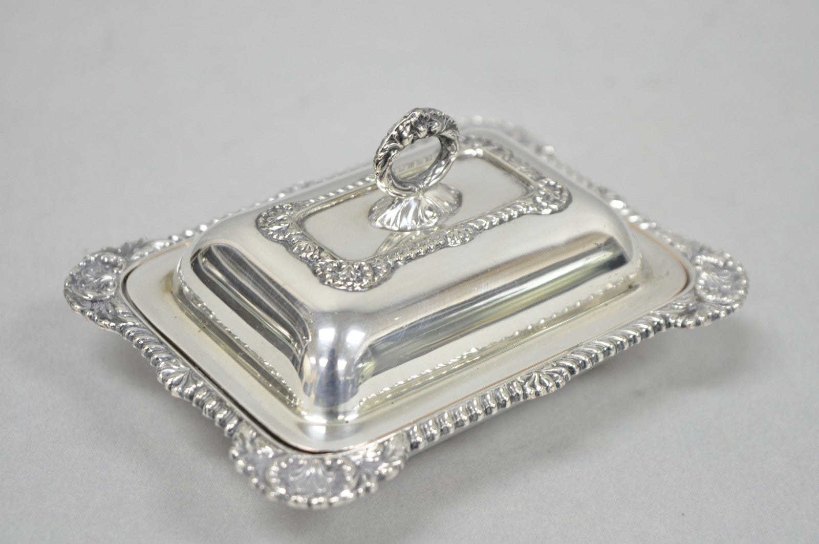 Vintage Miniature Sheffield England Silver Plated Covered Serving Dish Platter