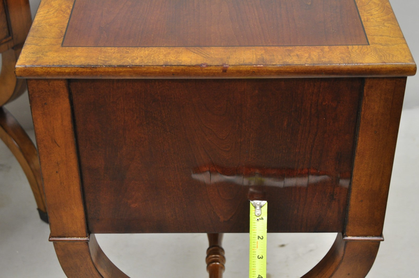 Ethan Allen Townhouse 2 Drawer Night Table Nightstand Curule Regency Style, Pair