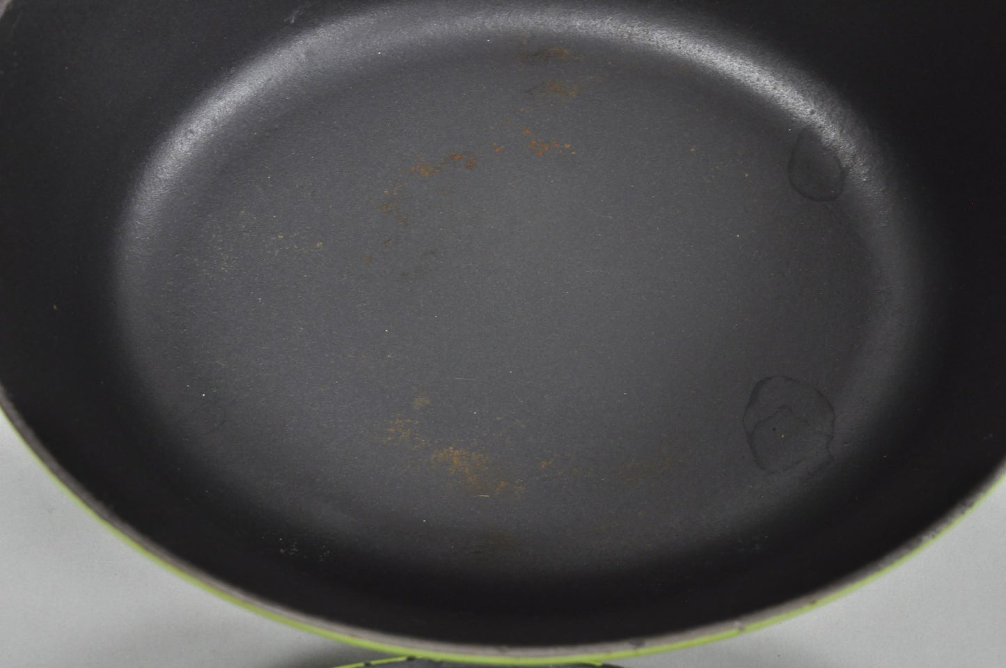 Vintage Cast Iron Dutch Oven Made in France 20538 Green Casserole Pot w/ Lid