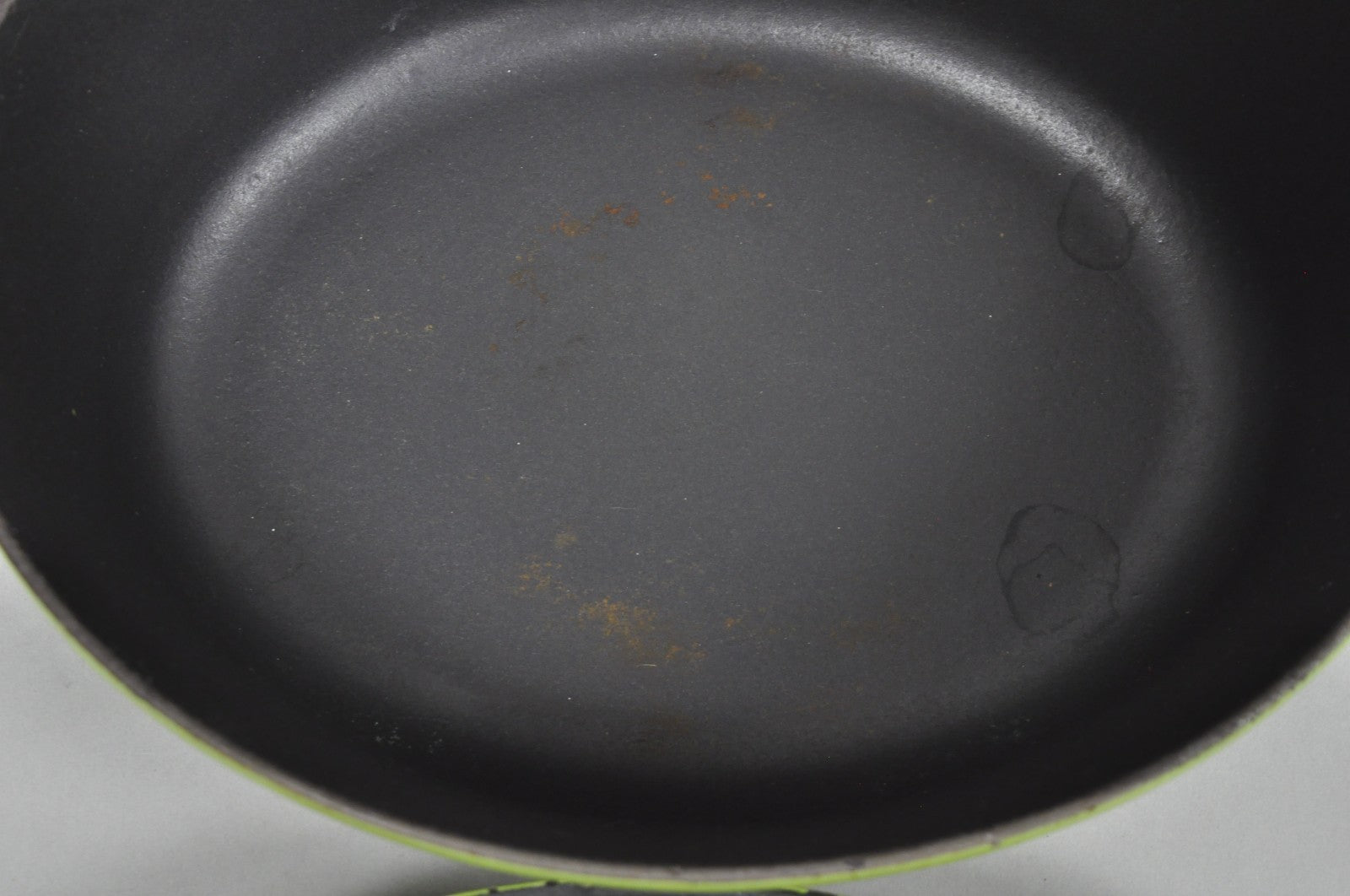Vintage Cast Iron Dutch Oven Made in France 20538 Green Casserole Pot w/ Lid