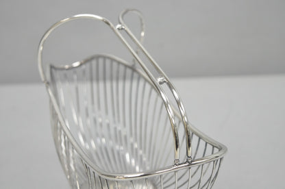 Vintage Mid Century El De Uberti Italy Silver Plated Wire Wine Bottle Holder