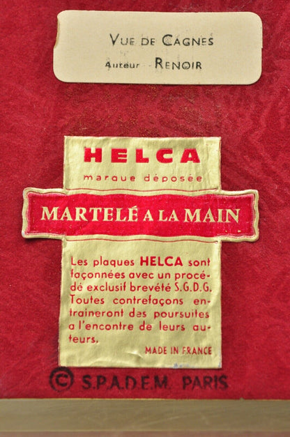 Helca Martele A La Main Hammered Enamel Painting Renoir Vue de Cagnes