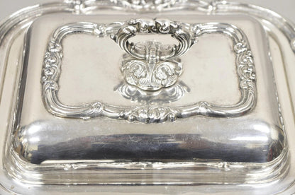 Vintage Gorham Black Starr Silver Plated Lidded Vegetable Serving Platter Dish