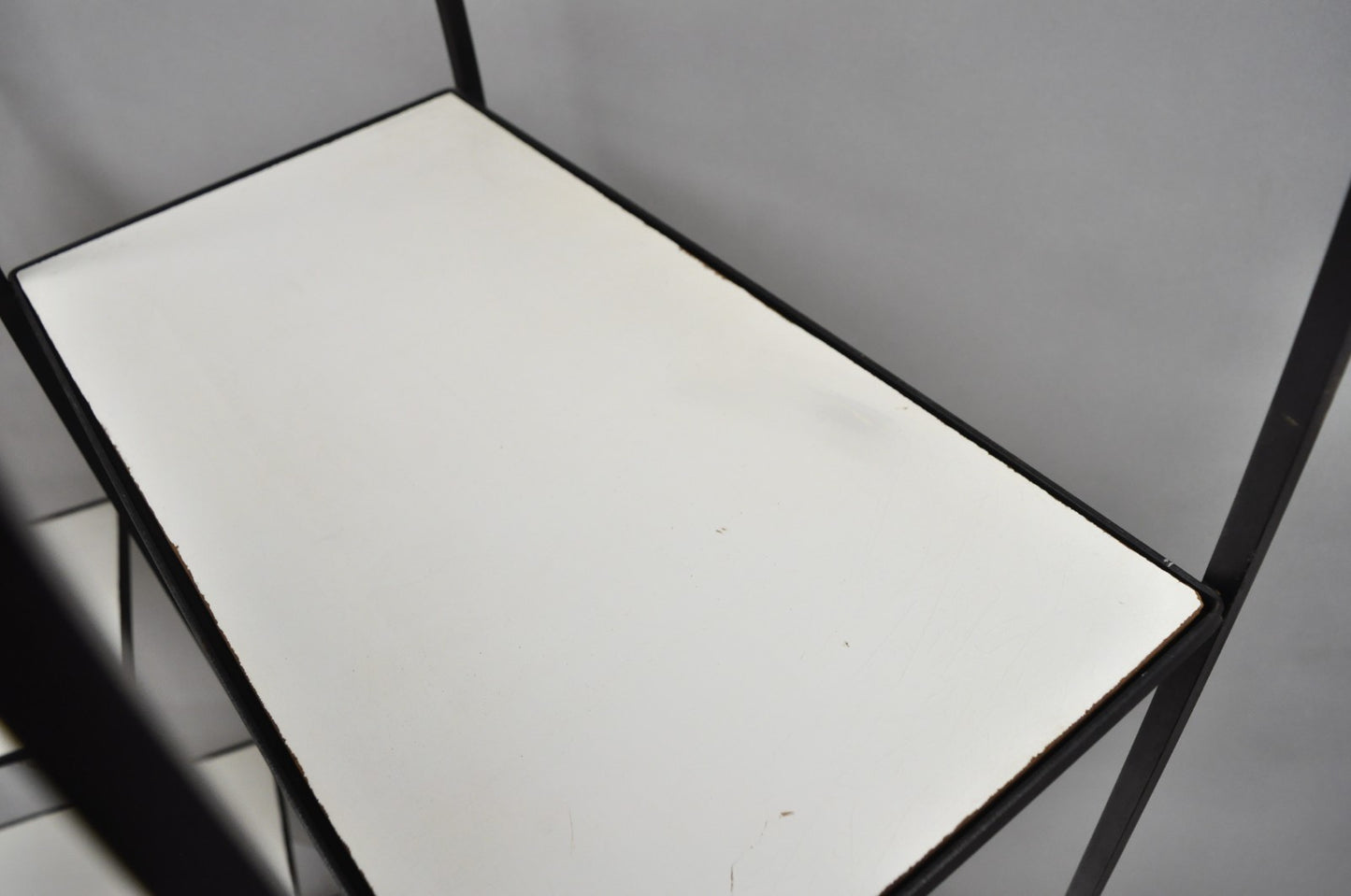 Vintage Mid Century Modern Narrow Arched Wrought Iron Etagere Bookcase - a Pair