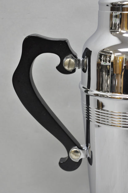 Vintage Art Deco Style Silver Plated Martini Bar Cocktail Shaker Pitcher