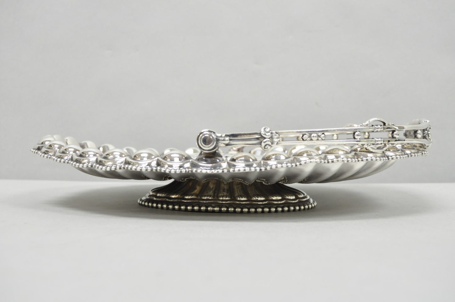 Antique Rogers & Bro Silver Plated Wedding Brides Basket w Reticulated Handle