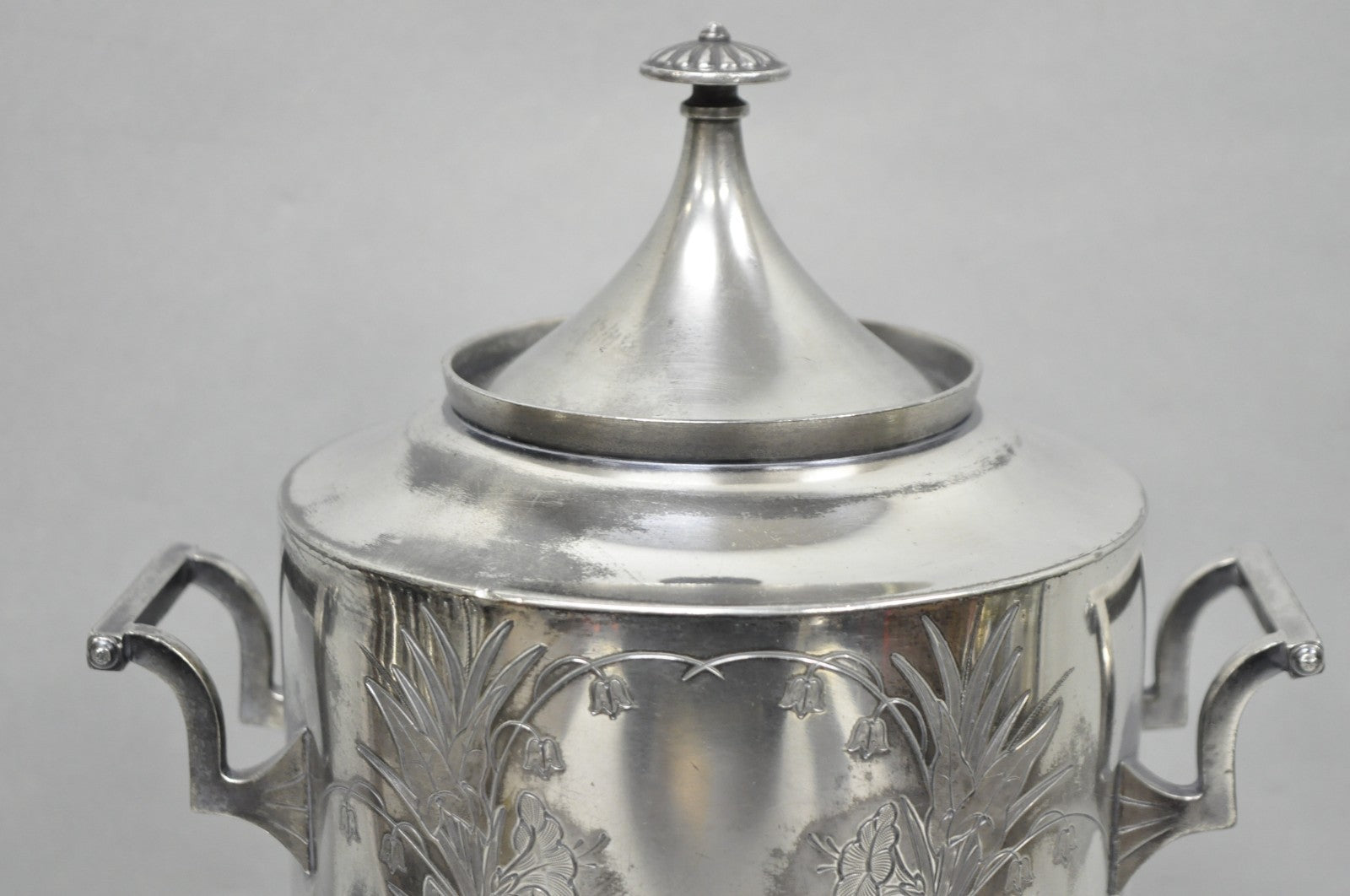 Antique Victorian Silver Plated Floral Engraved Coffee Samovar by Lucius Hart
