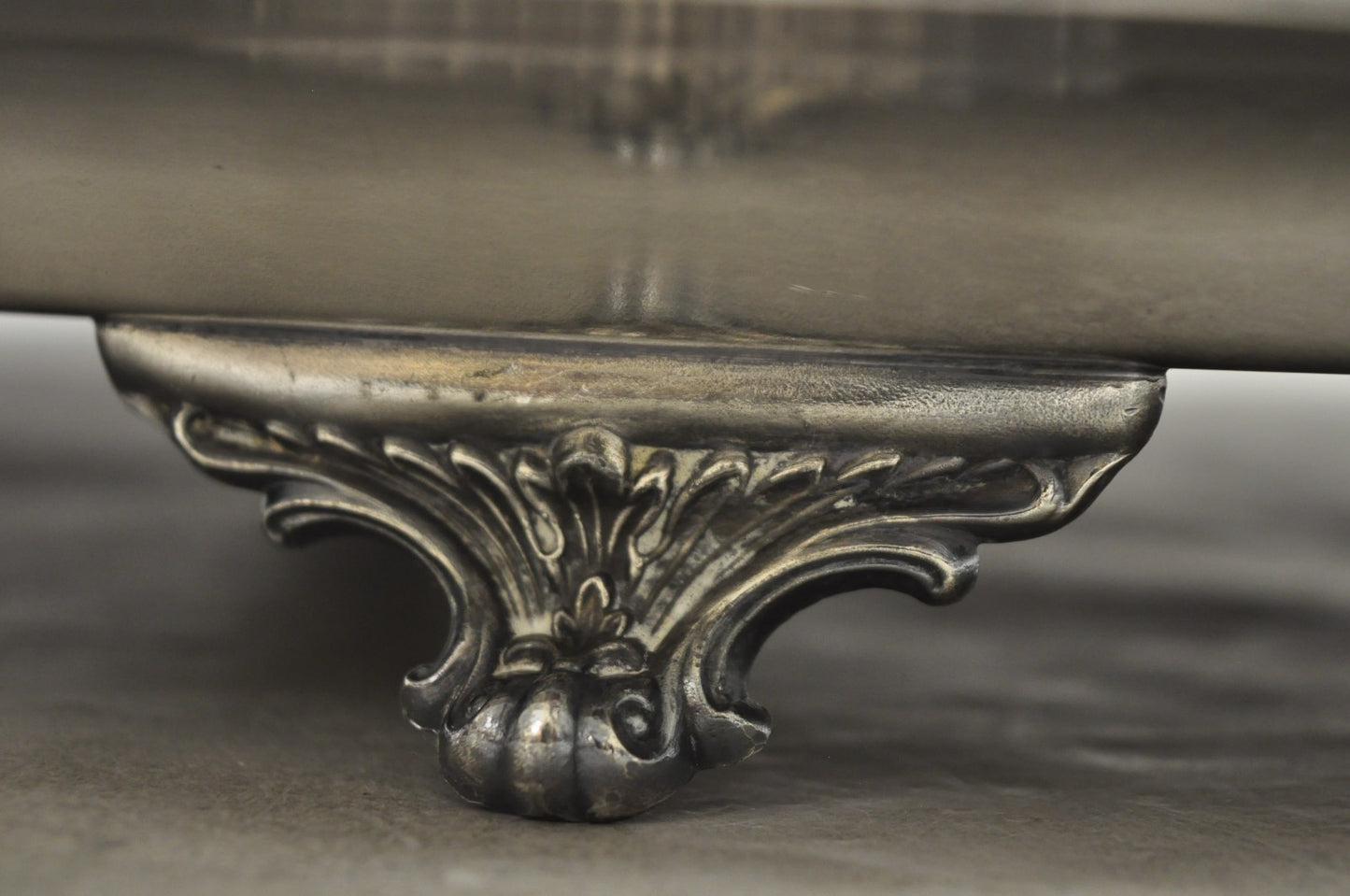Vintage Poole 400 Lancaster Rose Silver Plated Bar Serving Platter Tray on Feet