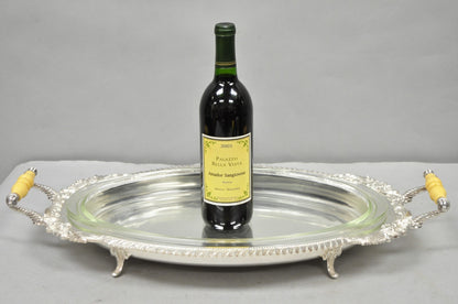Antique Crown Silver Victorian Silver Plated Large Footed Serving Dish Platter