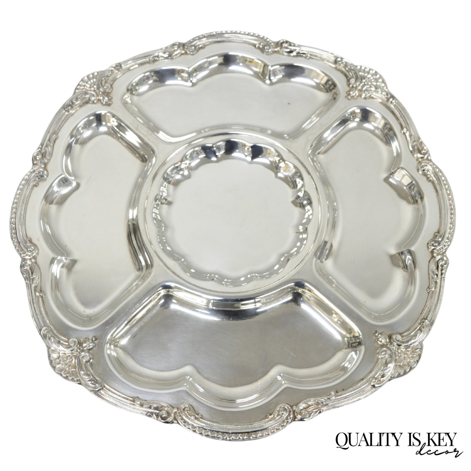 Vintage Victorian Silver Plated Lazy Susan Revolving Serving Platter Party Tray