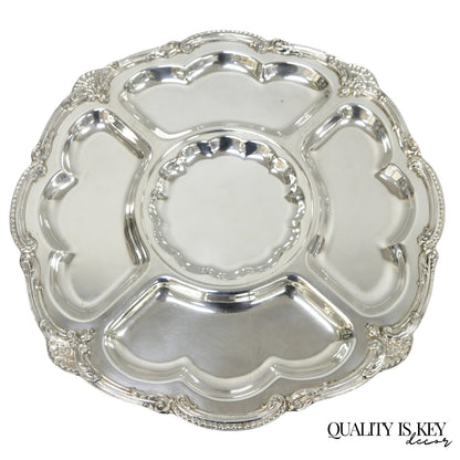 Vintage Victorian Silver Plated Lazy Susan Revolving Serving Platter Party Tray