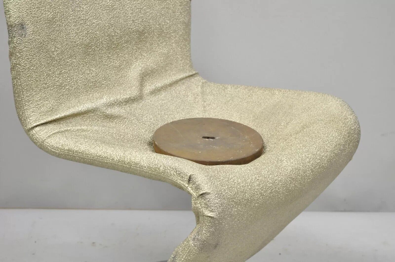 Vintage Verner Panton 1-2-3 System Fritz Hansen Mid Century Gold Dining Chair