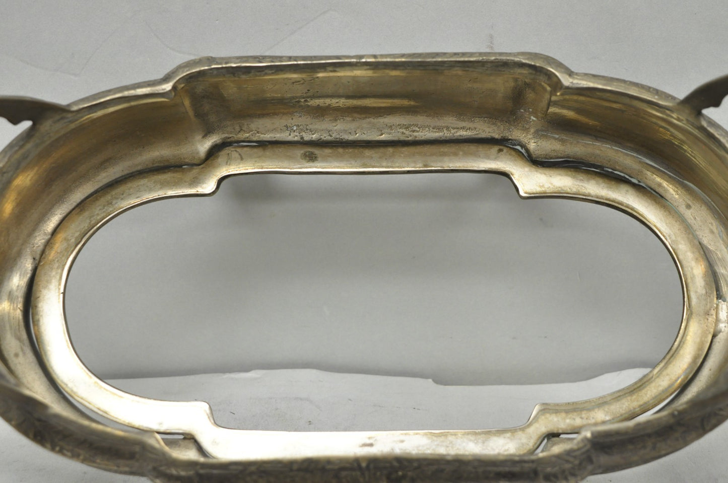 Vintage French Louis XVI Baroque Style Bronze Planter Centerpiece Bowl Dish