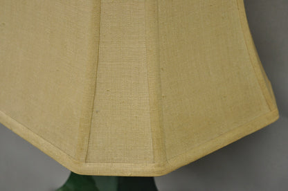 Vintage Paul Hanson Chinoiserie Green Porcelain Jardiniere Oriental Table Lamp