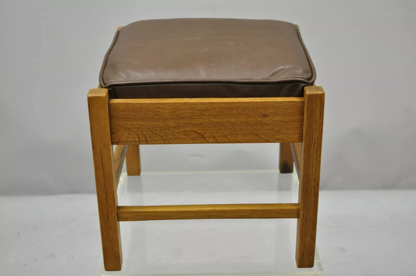 Lifetime Furniture 403 Mission Oak Arts & Crafts Leather Ottoman Stool Footstool