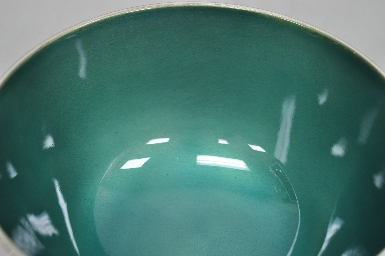Vintage Mid Century Modern Towle 5003 Green Enamel Silver Plated 7" Footed Bowl